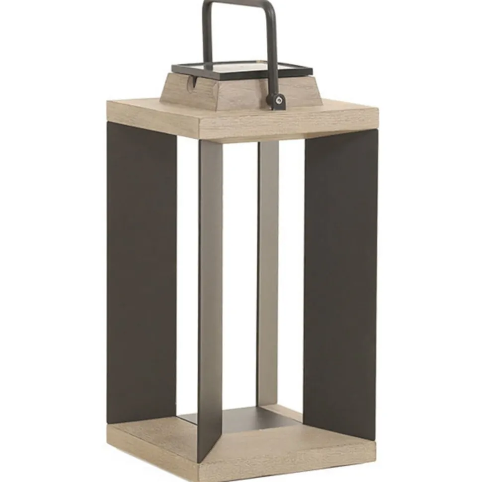 Zonnelantaarn Teckalu, aluminium zwart, 45,5cm