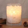 Zoutkristal poollicht glas met Palmwax kaars