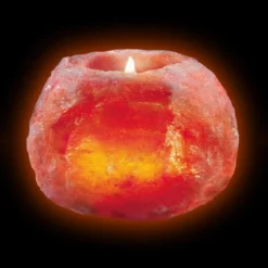 Zoutkristal theelichthouder, medium 700 g