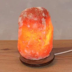 Zoutlamp Rock met lamphouder, 1,5-2 kg, barnsteen