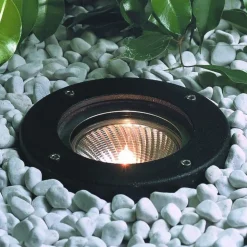 Zwarte grond-inbouwspot Raimondo