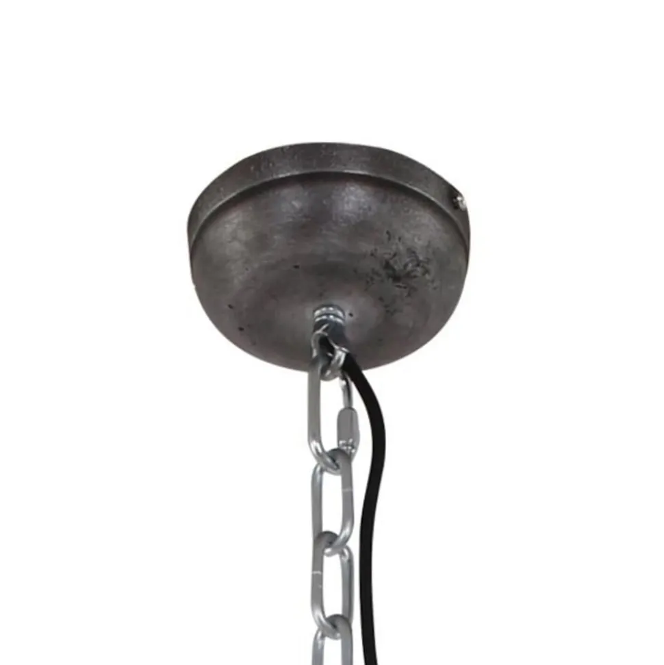 Zwarte industriële hanglamp Bikkel L02
