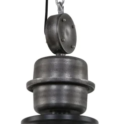 Zwarte industriële hanglamp Bikkel L02