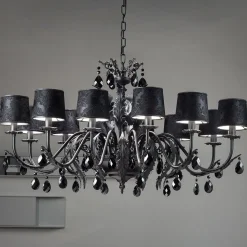 Zwarte Kroonluchter Angelis, 12 lampjes