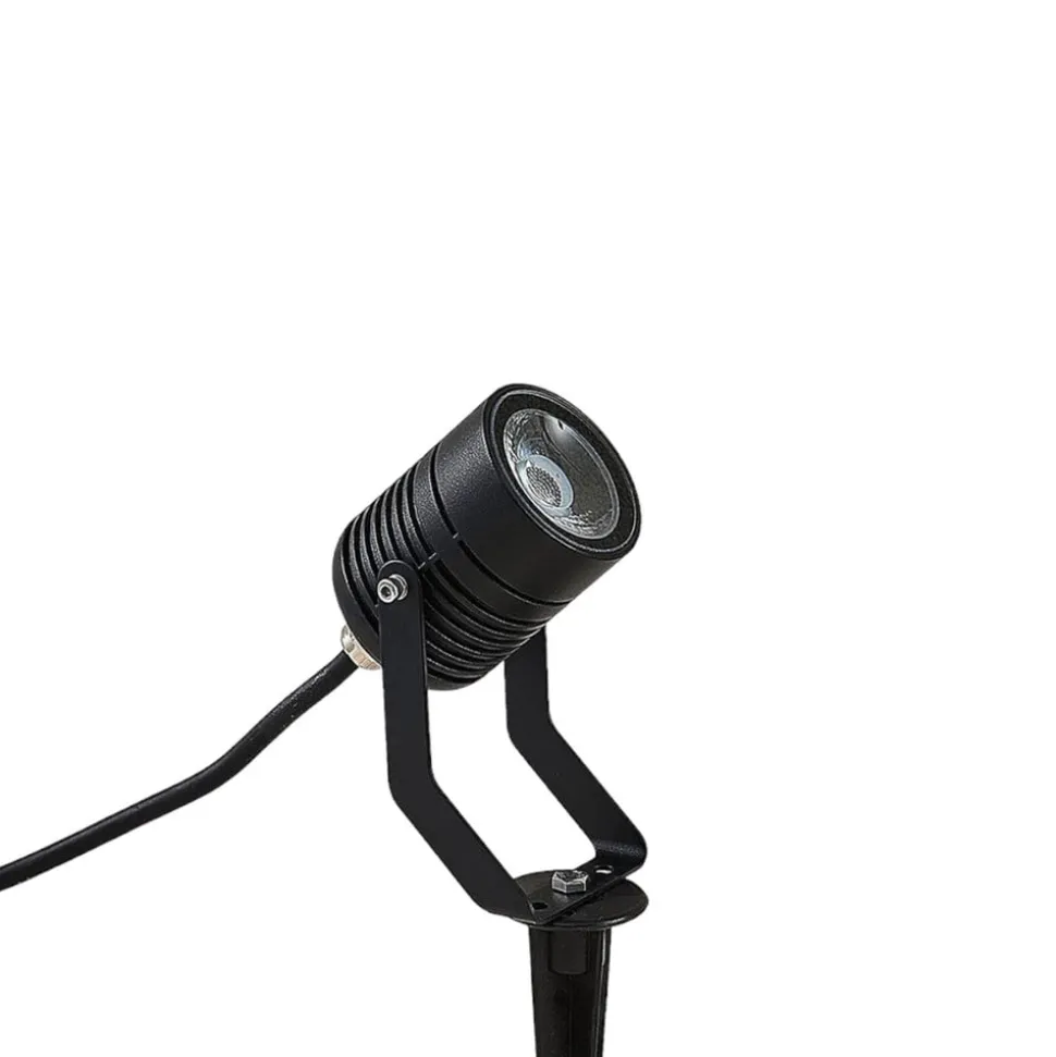 Zwarte LED buitenspot Maris met grondspies