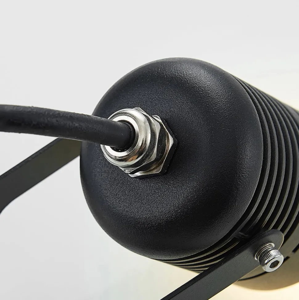 Zwarte LED buitenspot Maris met grondspies