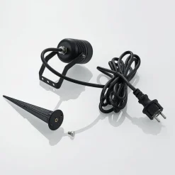Zwarte LED buitenspot Maris met grondspies
