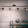 Zwarte plafondspot, lengte 81,5 cm, zwart, 4-lamps,