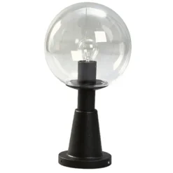 Zwarte sokkellamp, met kristalglas