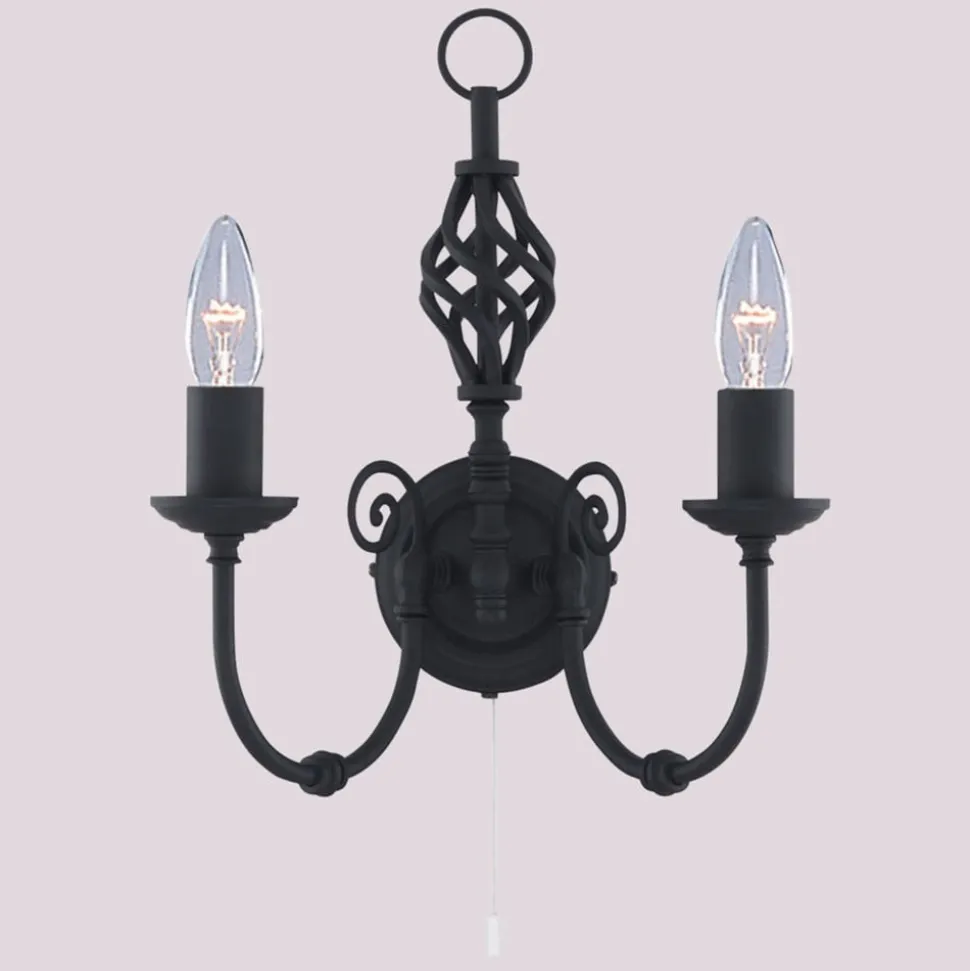 Zwarte wandlamp ZANZIBAR