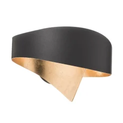 Zwart-gouden design-wandlamp Scudo
