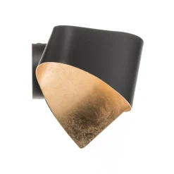 Zwart-gouden design-wandlamp Scudo