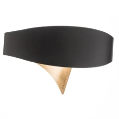 Zwart-gouden design-wandlamp Scudo