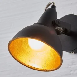 Zwart-gouden wandlamp Julin