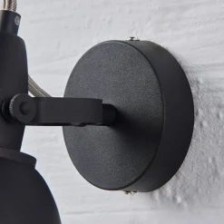 Zwart-gouden wandlamp Julin