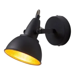 Zwart-gouden wandlamp Julin
