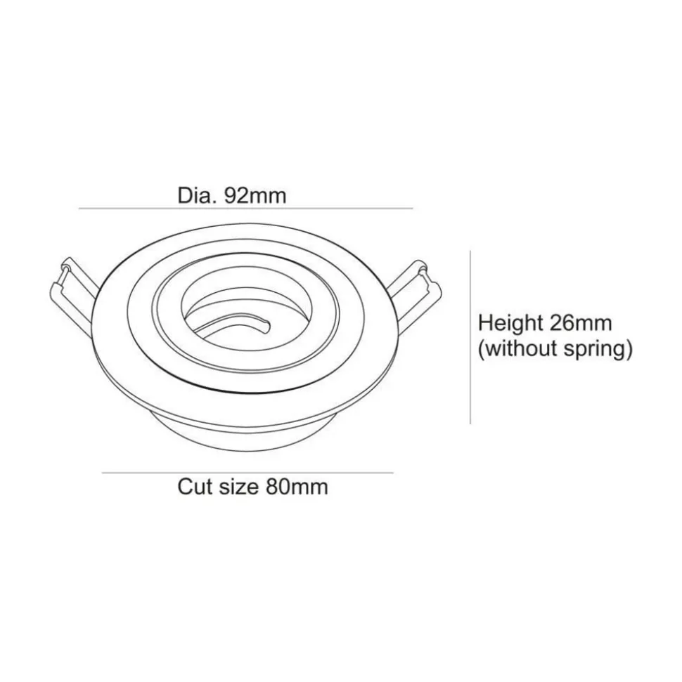 Zwenkbare aluminium inbouwspot alu mat