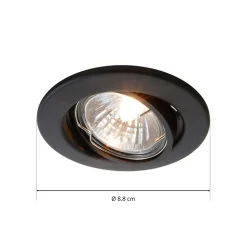 Zwenkbare 12V-inbouwring 68 mm mat zwart