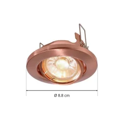 Zwenkbare 12V-inbouwring 68 mm geborsteld koper